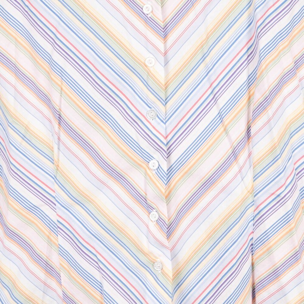 Sag Harbor Chevron Striped Button Up Shirt 18 Women White MultiColor Long Sleeve - Picture 3 of 5